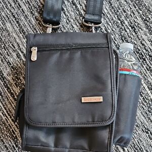 TravelSmith Black Messenger Bag with Durable Fabric and Crossbody Strap (UNISEX)